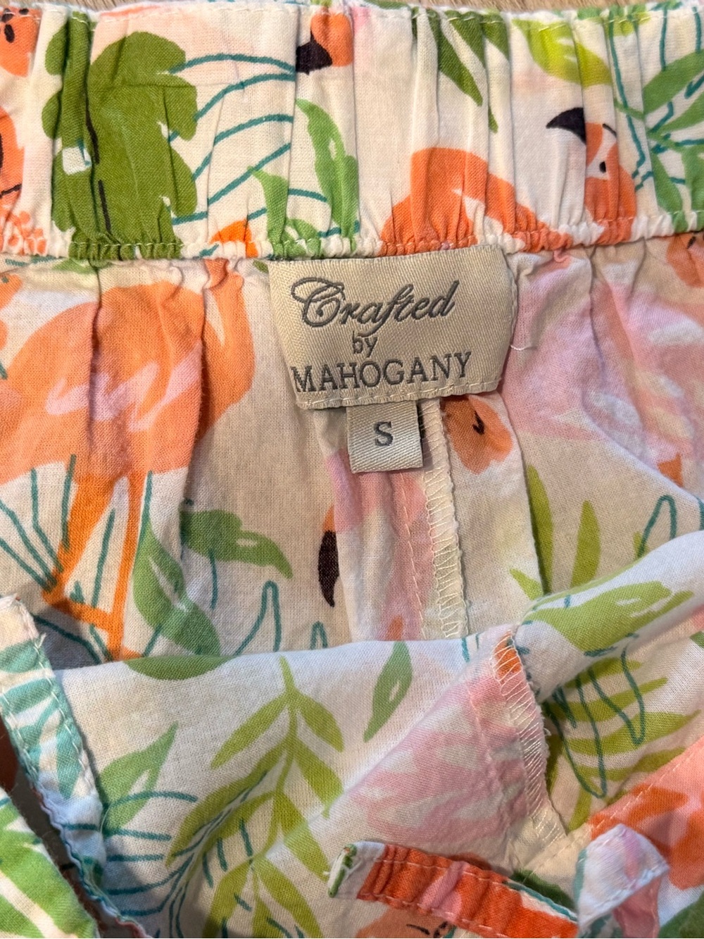 Crafted by Mahogany Women's Tropical Flamingo 2-Piece Top & Shorts Set S - Picture 7 of 7